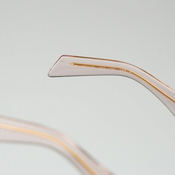 NEW Prada PR17WS 19Q10D Transparent Peach Brown Rectangle Unisex Sunglasses - Picture 10 of 12